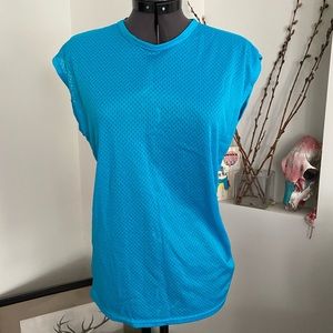 Vintage teal blue mesh tank
